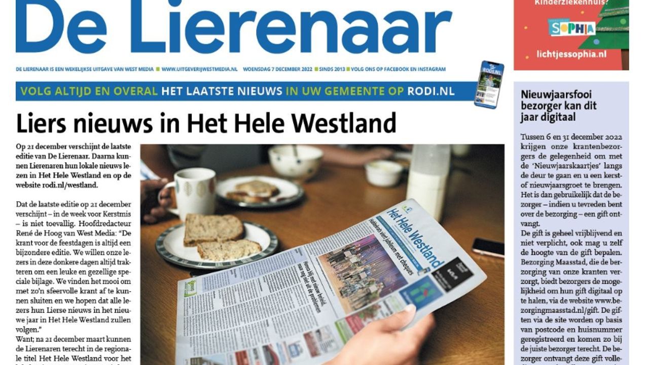 Huis-aan-huisblad De Lierenaar verdwijnt