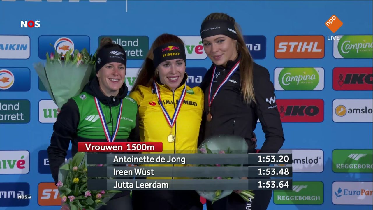 Snelle Jutta Leerdam verovert bij NK Afstanden brons op 1.500 meter